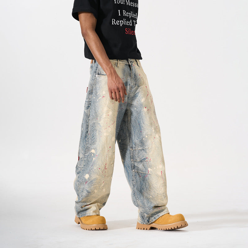 Pantalon Plissé Streetwear Grande Taille Homme — Coupe Droite