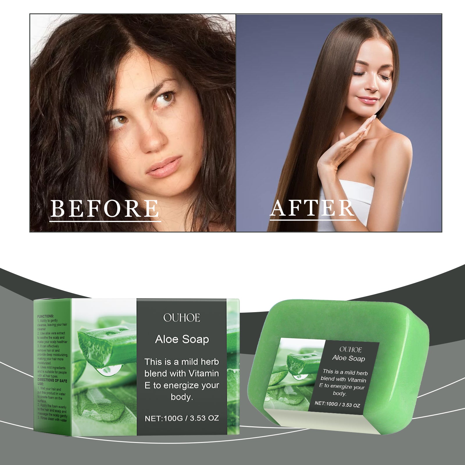 Savon Capillaire Aloe Vera & Huile Essentielle — Cuir Chevelu Propre, Léger & Nourri