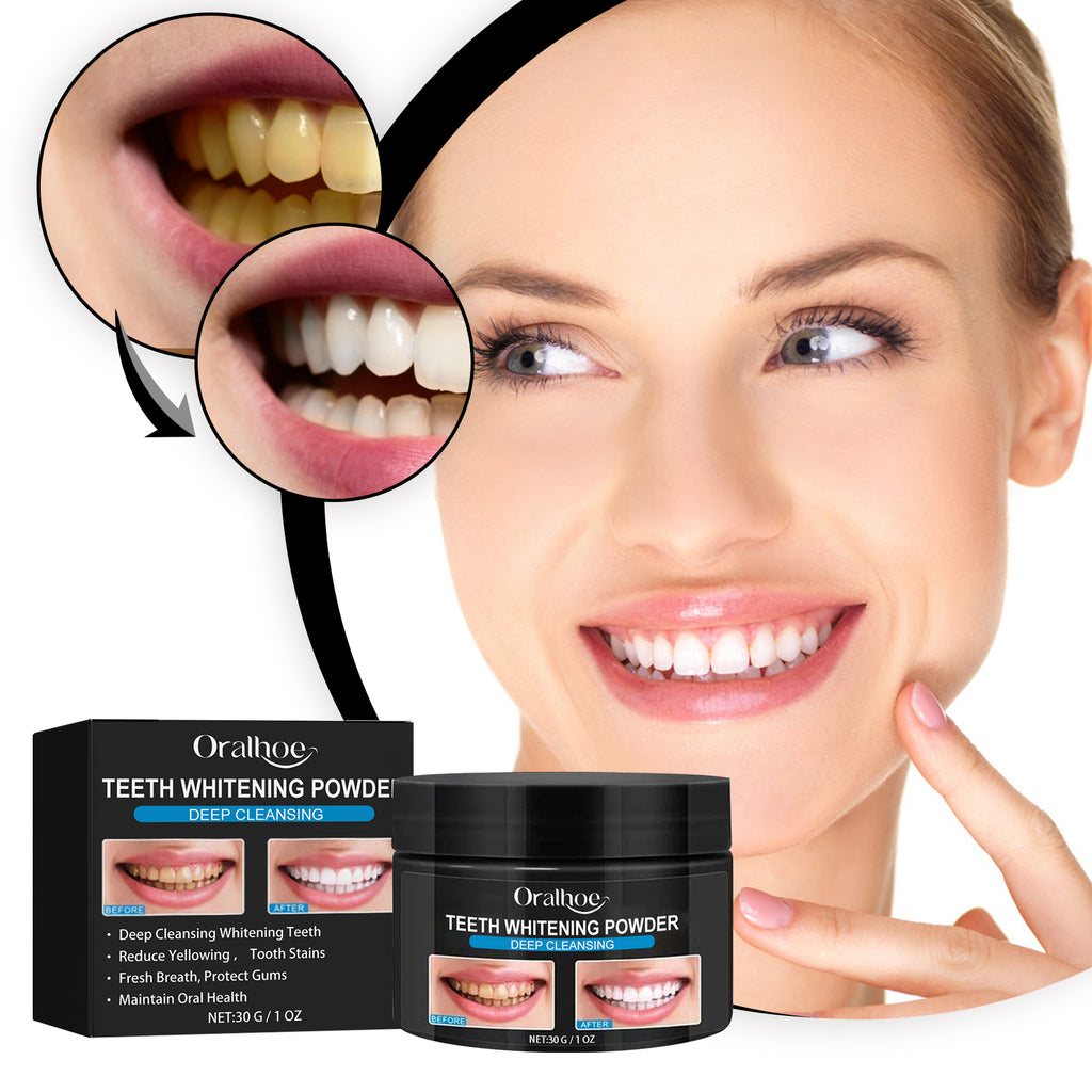 Poudre Blanchissante Dentaire Premium — Anti-Tartre, Anti-Fumée & Sourire Éclatant