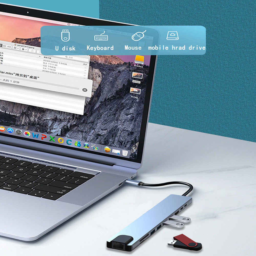 Dock USB-C 10-en-1 — HDMI 4K, Ethernet 100Mbps & Hub Laptop