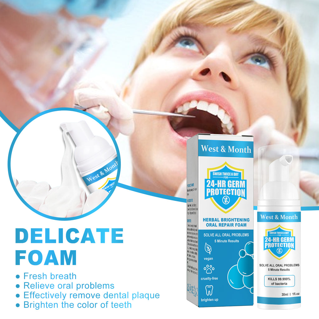 Mousse Buccale Herbal Blanchissante — Élimine Mauvaise Haleine & Taches Dents