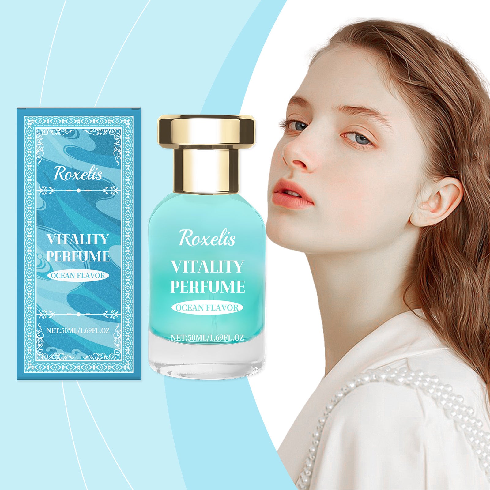 Parfum Niche Océan Roxelis — Fragrance Bleue Fraîche & Naturelle, Longue Tenue