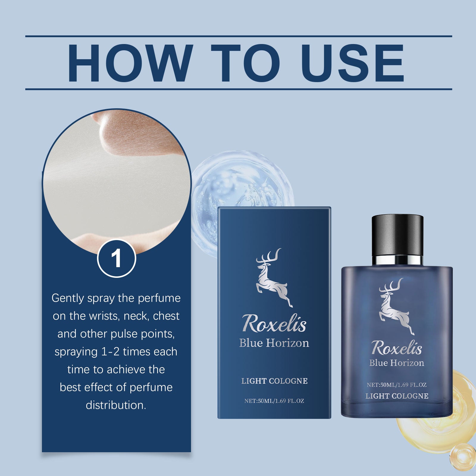Cologne Bleu Niche Homme — Fragrance Aquatique, Phéromone & Longue Tenue