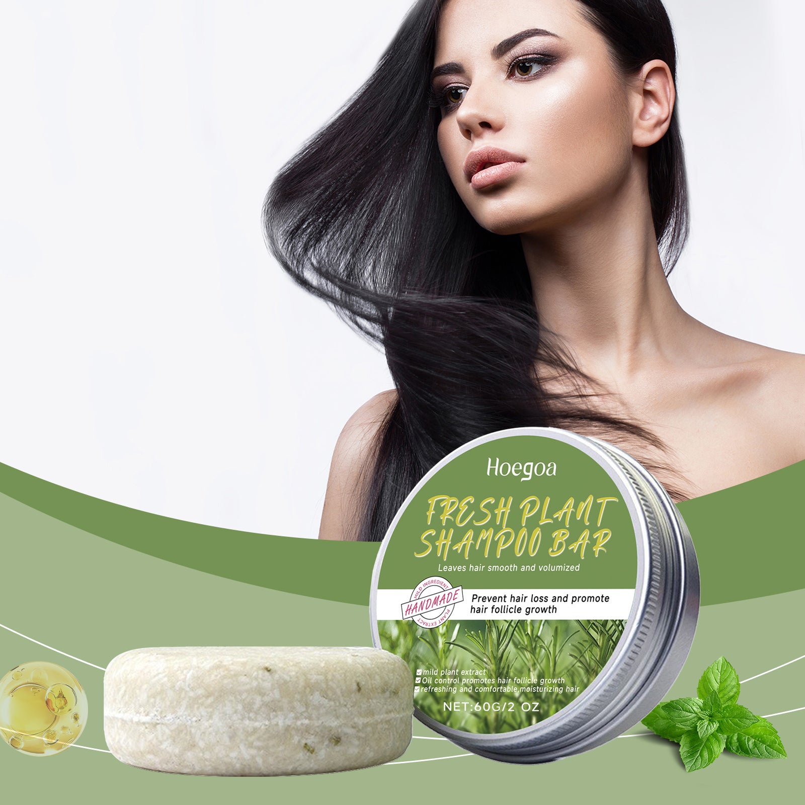 Savon Shampoing Romarin — Nettoyant Doux, Cheveux Brillants & Cuir Chevelu Sain