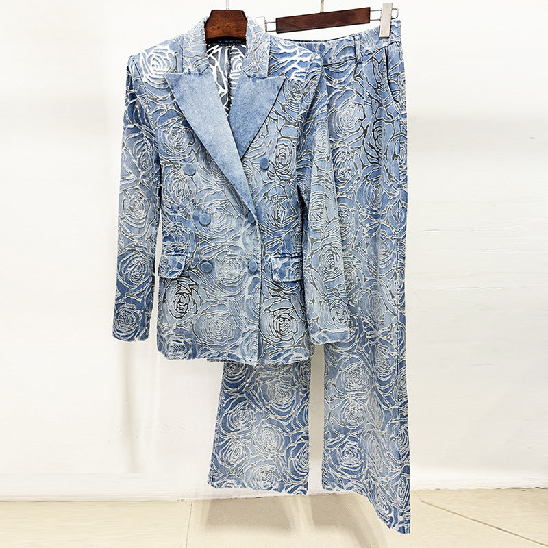 Ensemble Jean Laser Veste & Pantalon Homme — Street Style