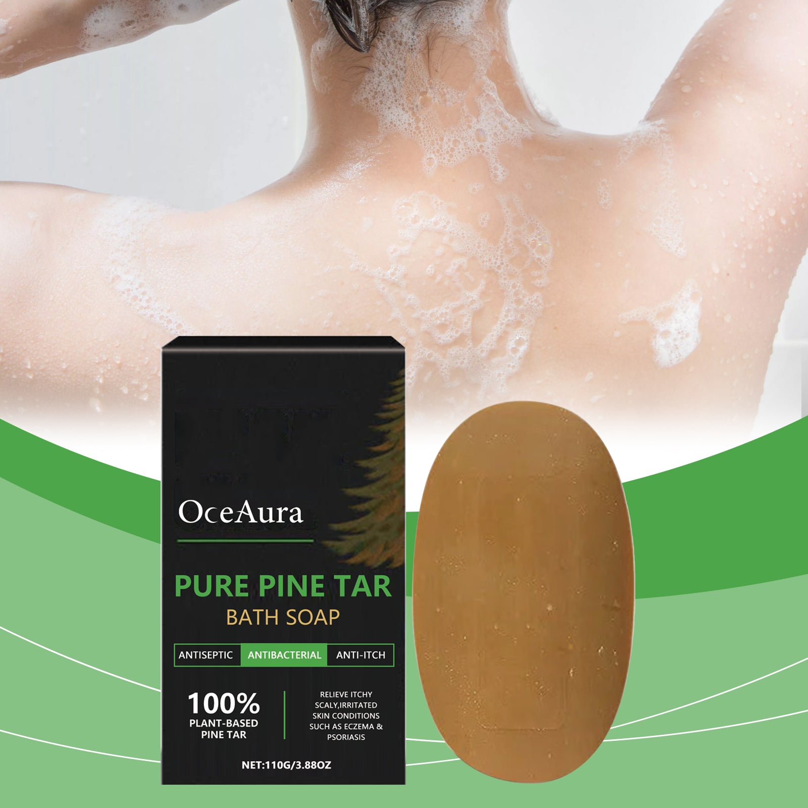 Savon Goudron de Pin Pur — Purifiant, Pores Nets & Peau Douce
