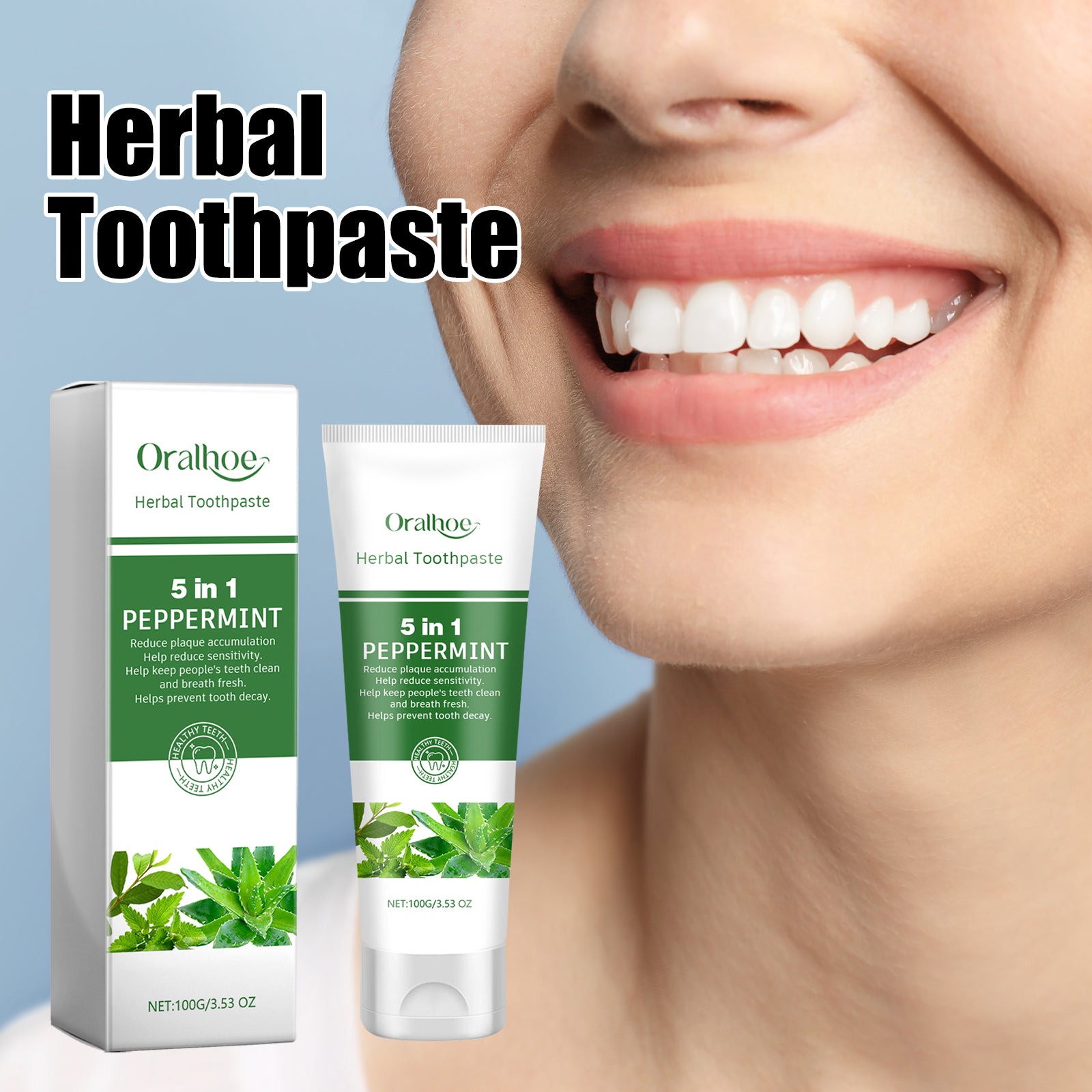 Dentifrice Aloe Vera Blanchissant — Anti-Taches, Haleine Fraîche & Dents Éclatantes