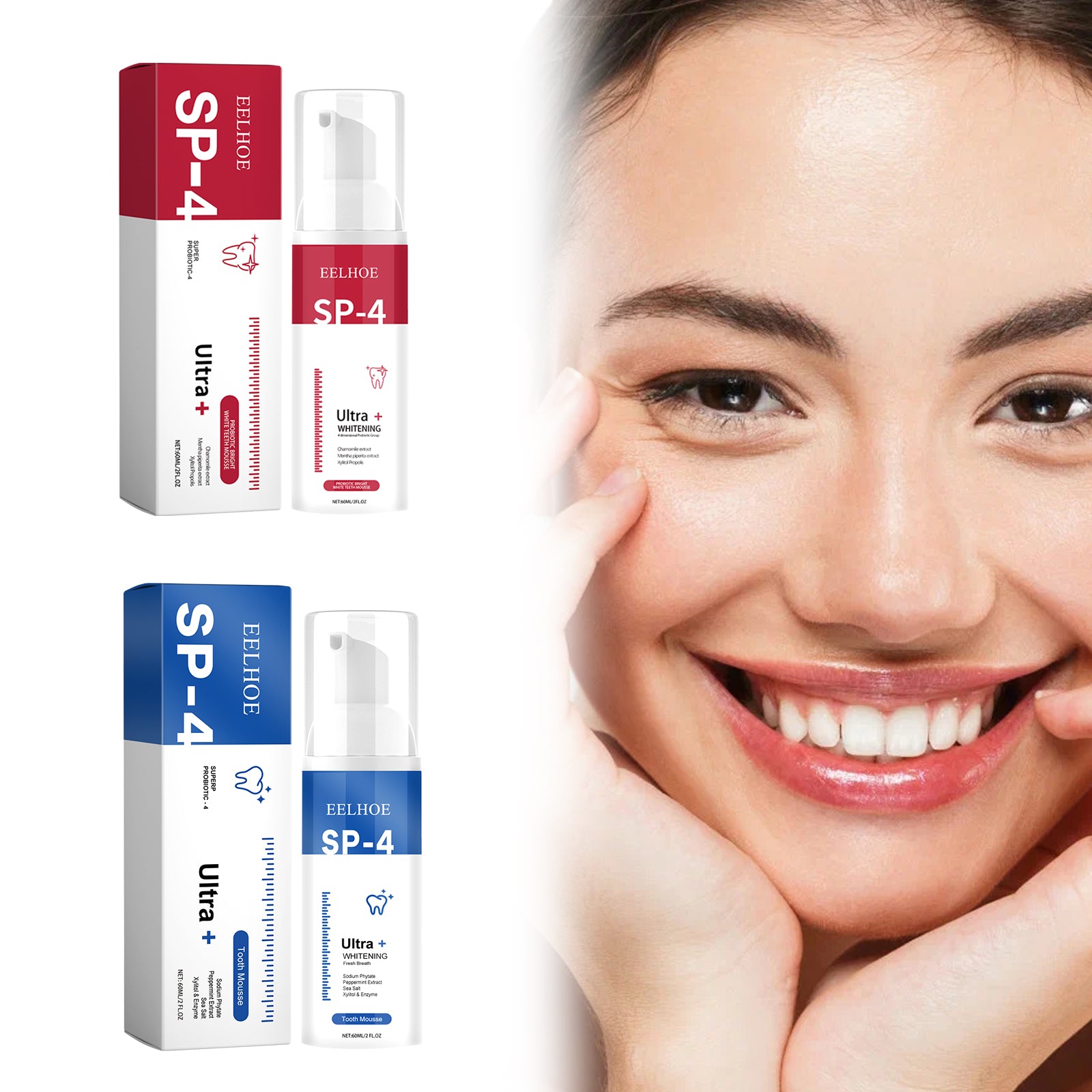 Mousse Blanchissante Probiotique — Nettoyage Profond, Anti-Tartre & Haleine Fraîche