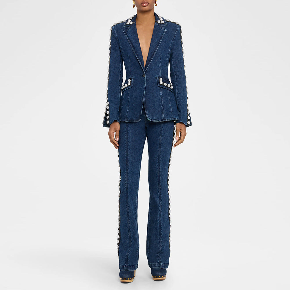 Ensemble Jean Brodé Lavé Veste & Pantalon — Style Casual Premium