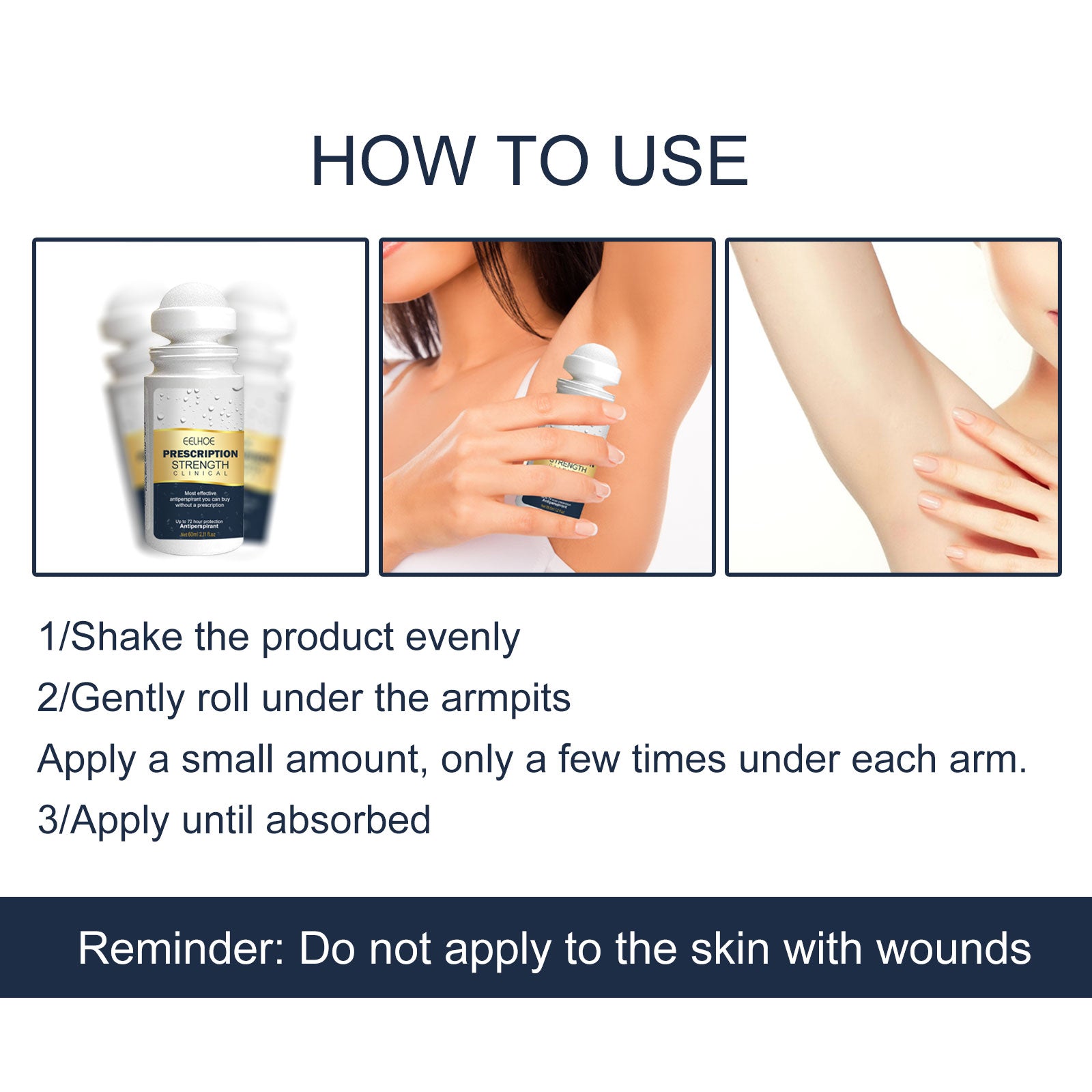 EELHOE Underarm Deodorant, Refreshing Portable Roll-On For Long-Lasting Fragrance Under Arms