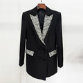 Veste Tailleur Brodée Diamants — Couture Artisanale Premium