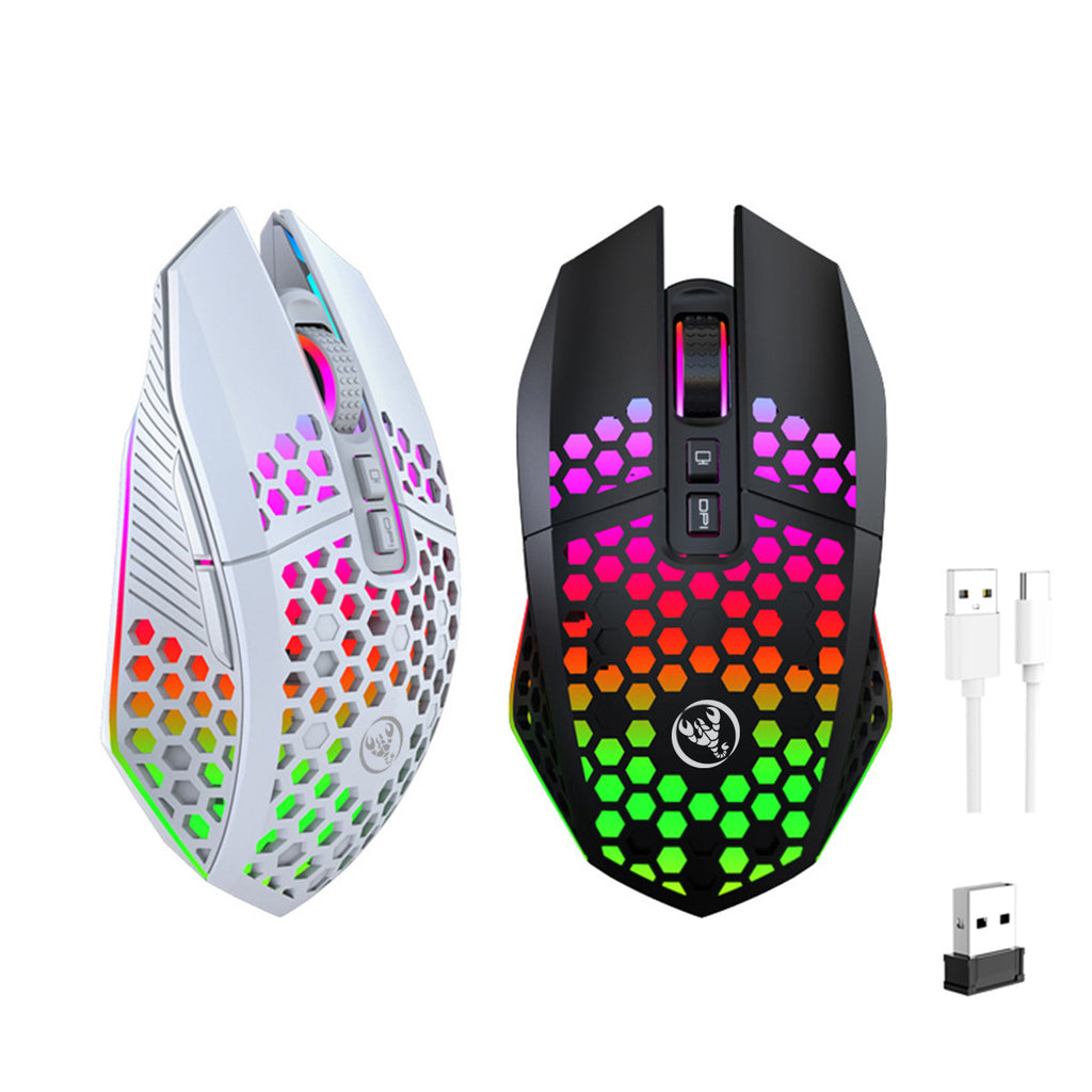 Souris Gaming Sans Fil Rechargeable — Design Ajouré Ultra-Léger