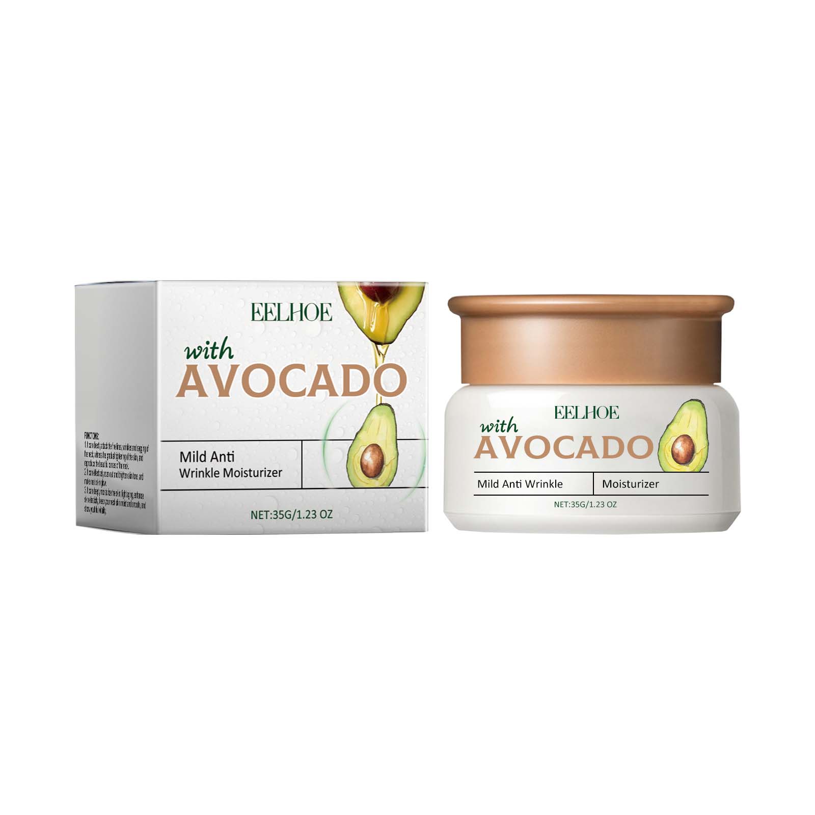 Crème Avocat Anti-Rides Visage — Hydratante, Douce & Peau Jeune Quotidien