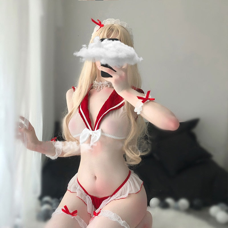 Lingerie Cosplay Uniforme JK Dentelle Transparente — Femme