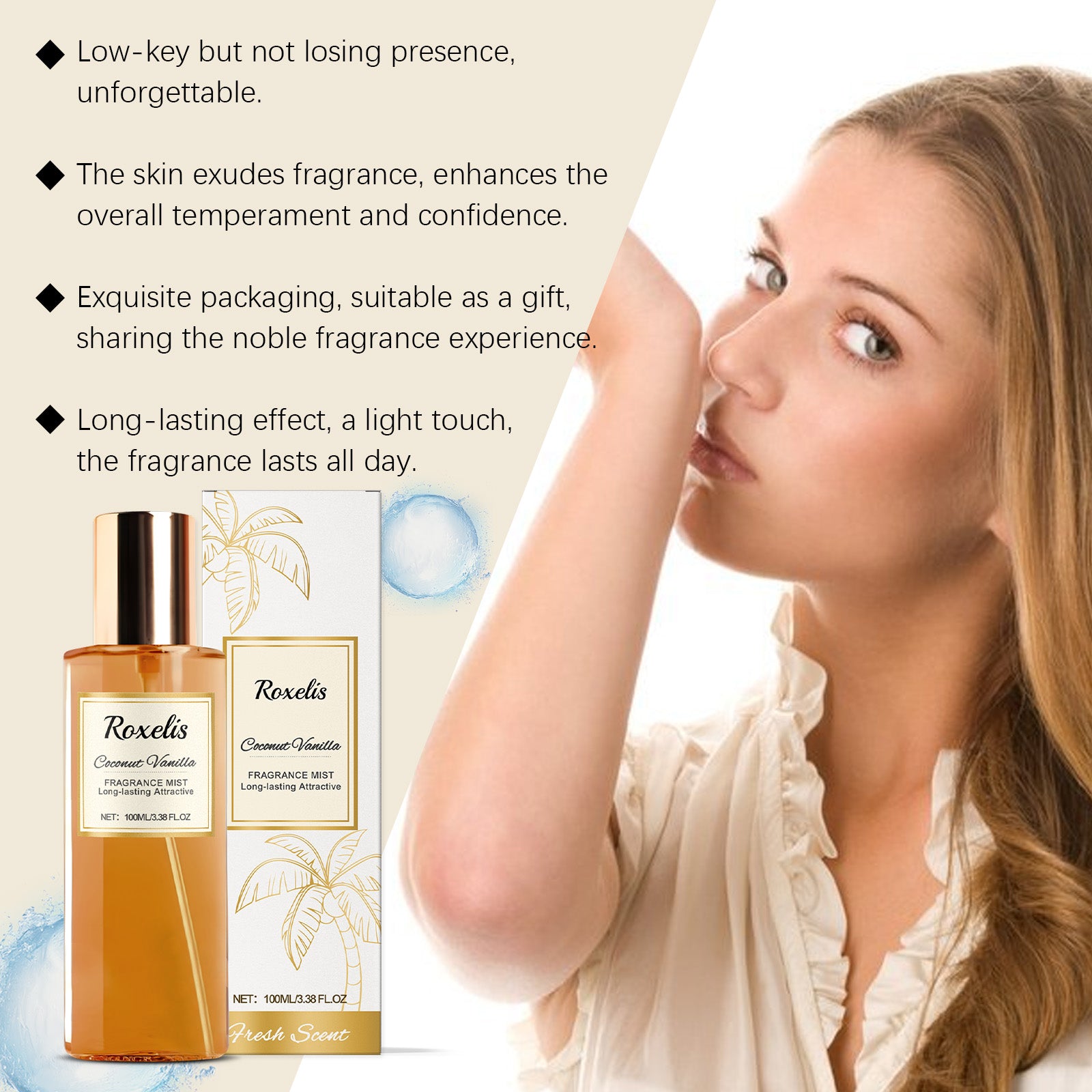 Eau de Toilette Roxelis Coco Vanille — Fragrance Romantique, Fraîche & Niche Femme