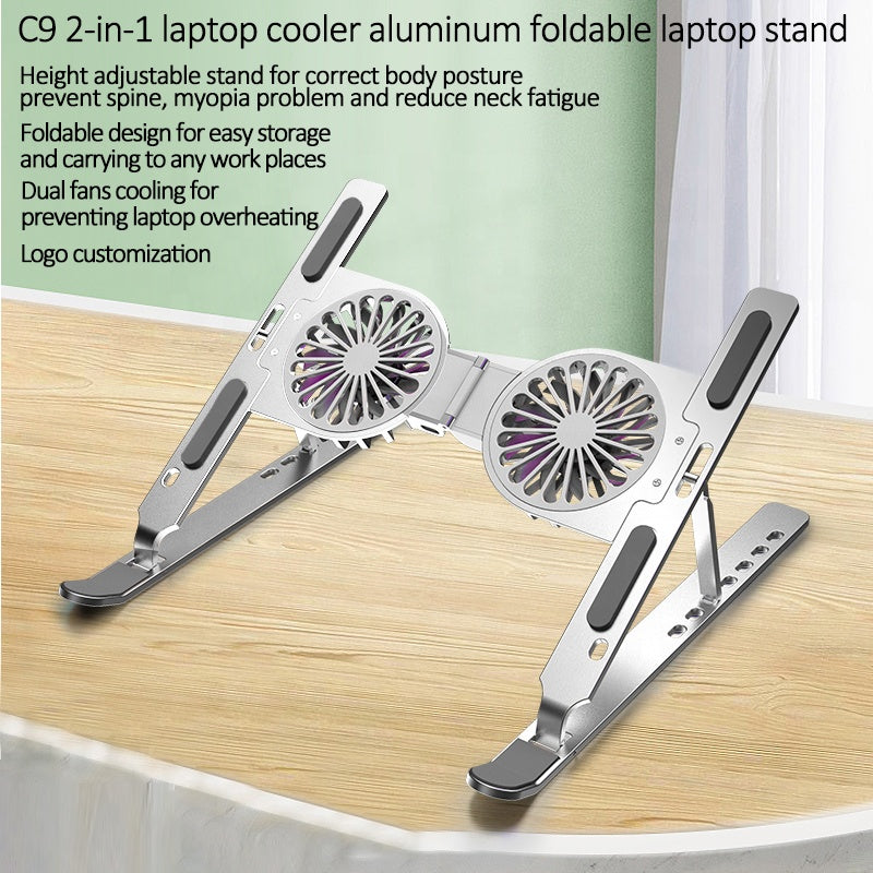 Support Laptop Pliable C9 — Aluminium avec Ventilation