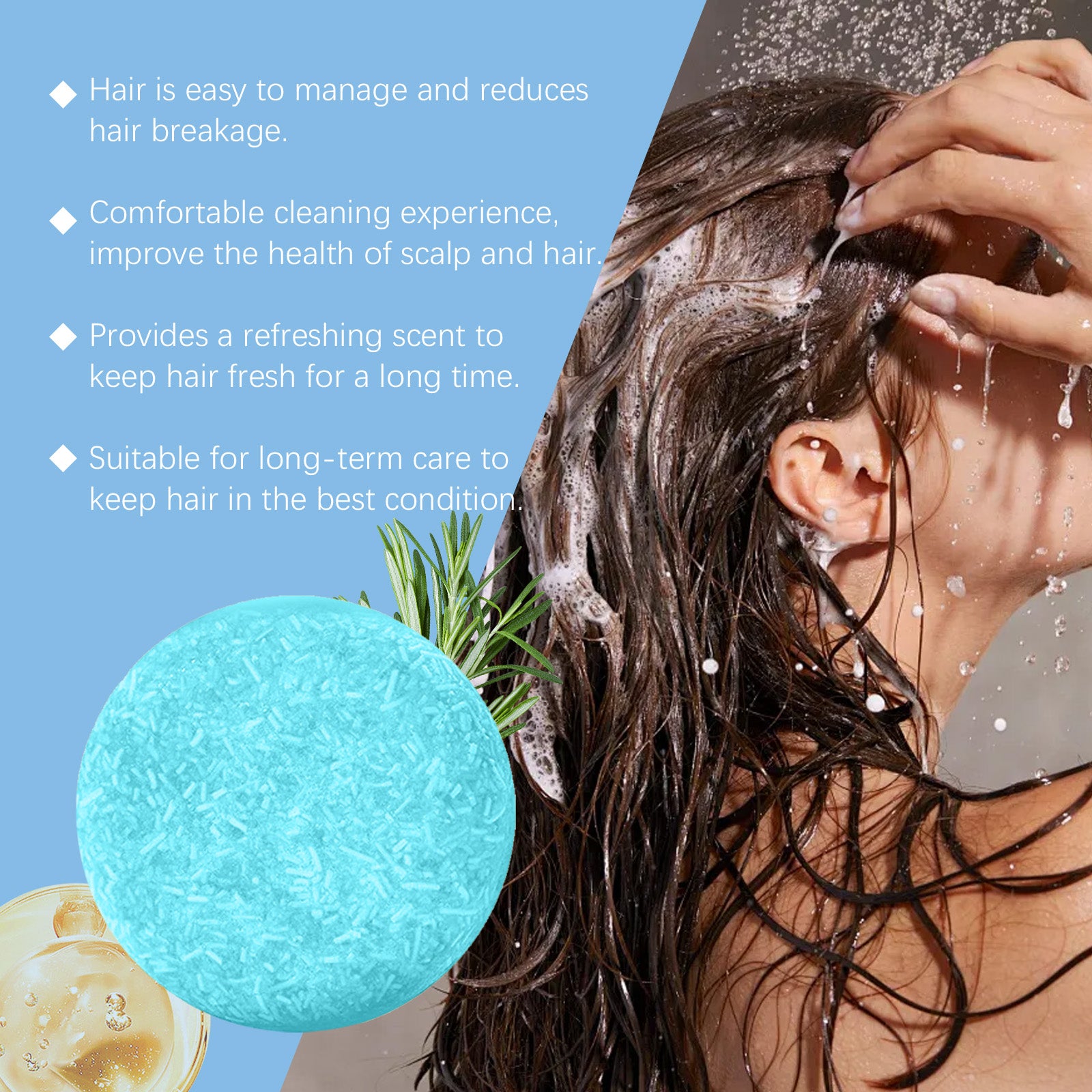 Savon Shampoing Huile Essentielle Plantes — Nourrit, Hydrate & Apaise le Cuir Chevelu