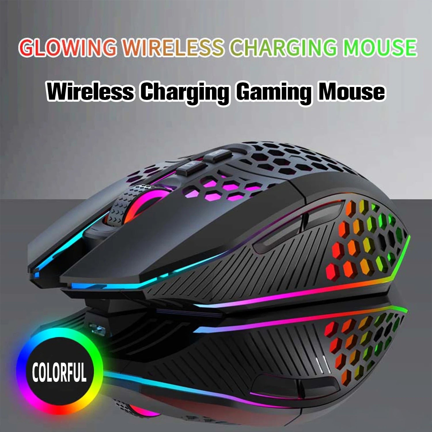 Souris Gaming Sans Fil Rechargeable — Design Ajouré Ultra-Léger