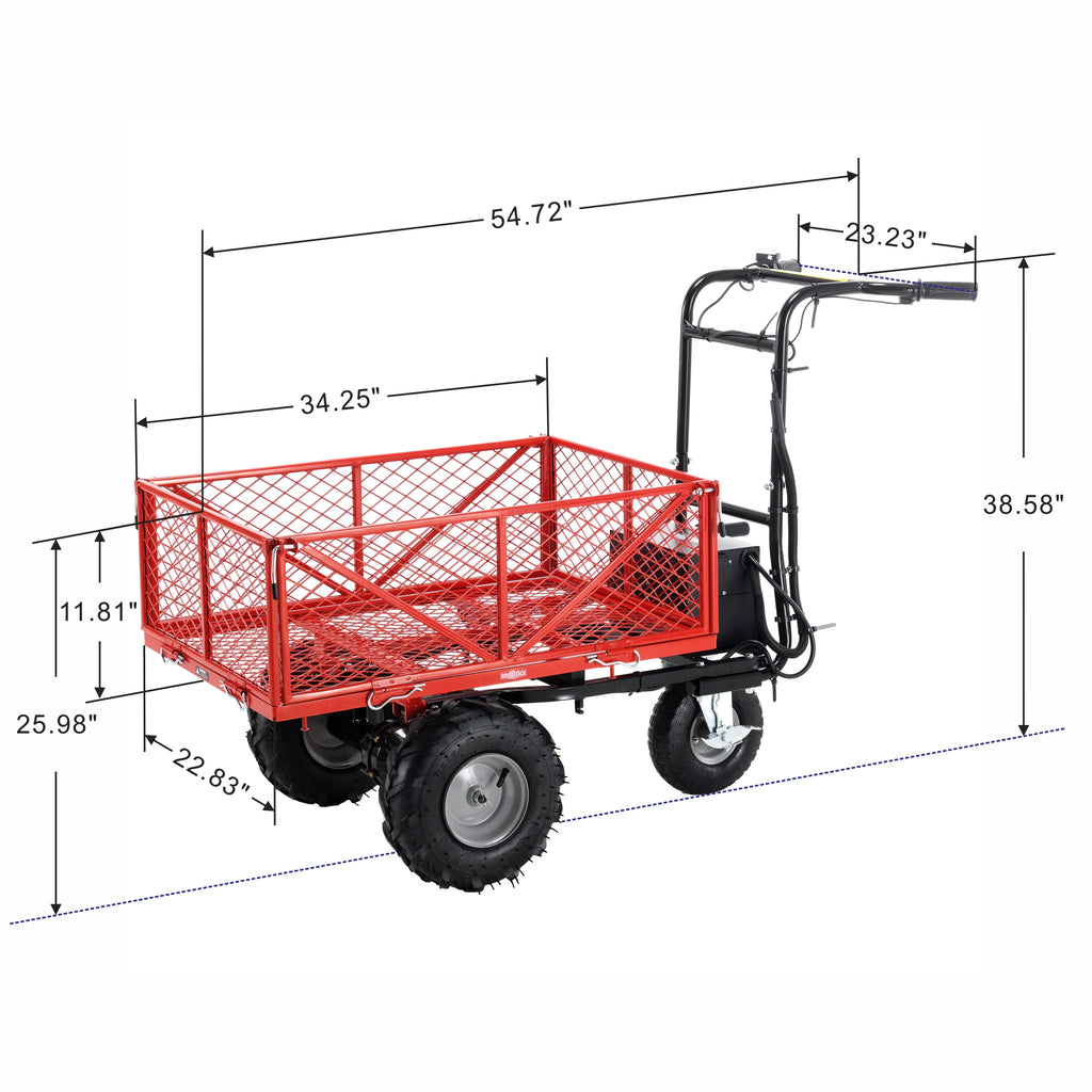 Brouette Électrique 500W 48V — Chariot Motorisé 500 lbs