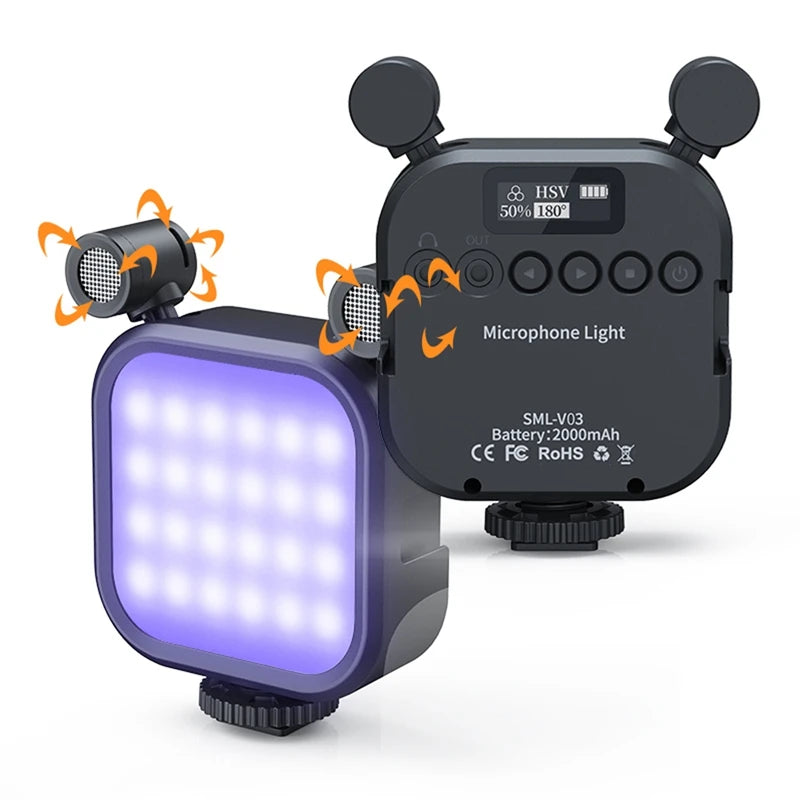 Lumière LED RGB Micro V03 — Fill Light Vlog Smartphone & Caméra