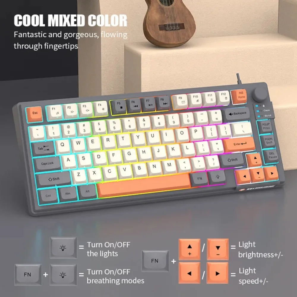 Clavier Gaming Filaire K81 — RGB Tricolore MDA Keycaps