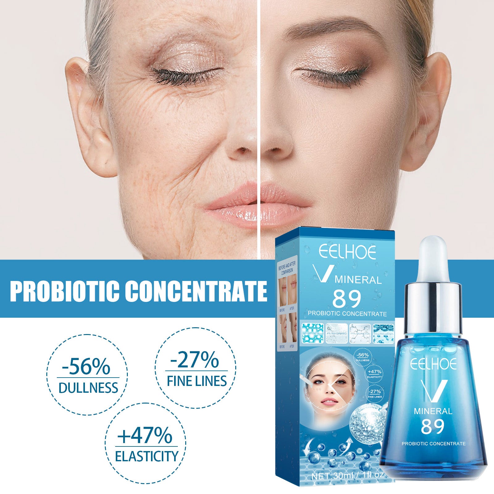 Sérum Probiotique V89 — Nourrissant, Hydratant & Peau Lumineuse Visage