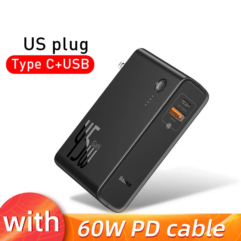Baseus 2-en-1 — Chargeur & Batterie Portable 10 000mAh 45W
