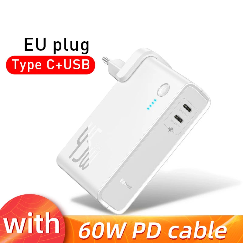 Baseus 2-en-1 — Chargeur & Batterie Portable 10 000mAh 45W