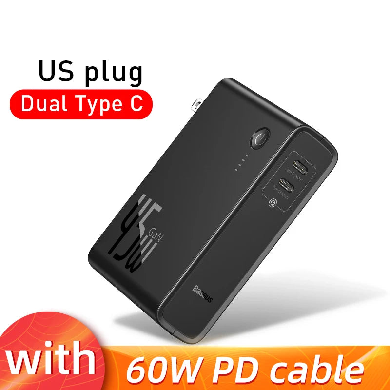 Baseus 2-en-1 — Chargeur & Batterie Portable 10 000mAh 45W