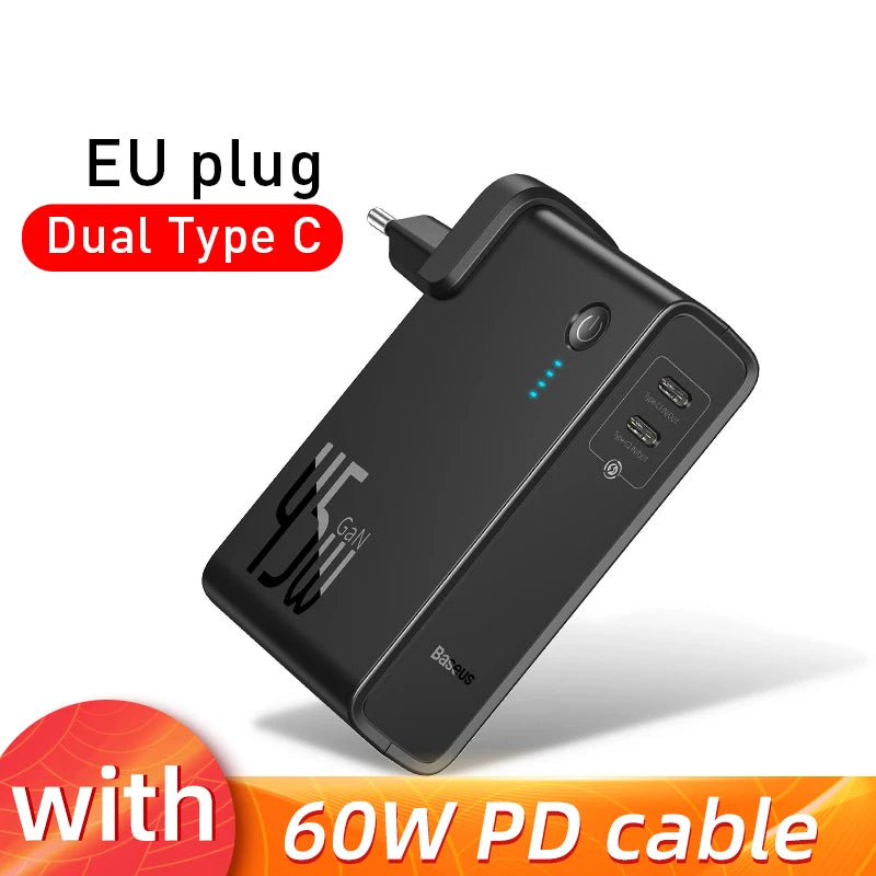 Baseus 2-en-1 — Chargeur & Batterie Portable 10 000mAh 45W