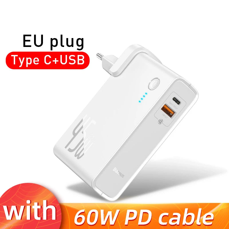 Baseus 2-en-1 — Chargeur & Batterie Portable 10 000mAh 45W
