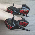 Sandales Plateforme Gothic 15cm Peep Toe Nightclub — Talons Femme