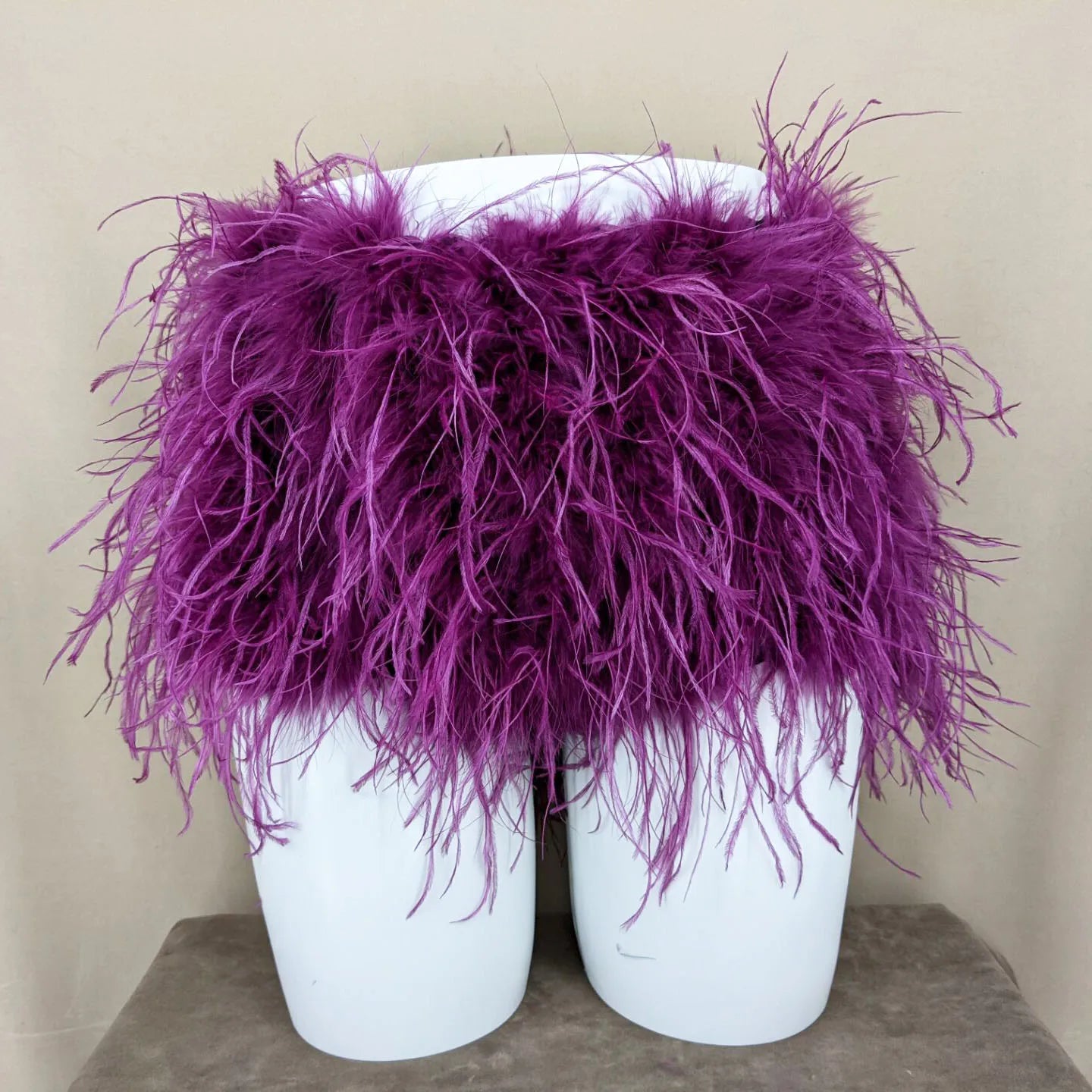 Short Fourrure Autruche Femme — Club Festival Sexy Fluffy