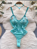 Bodysuit Dentelle Sangles Catsuit Une Pièce — Lingerie Femme