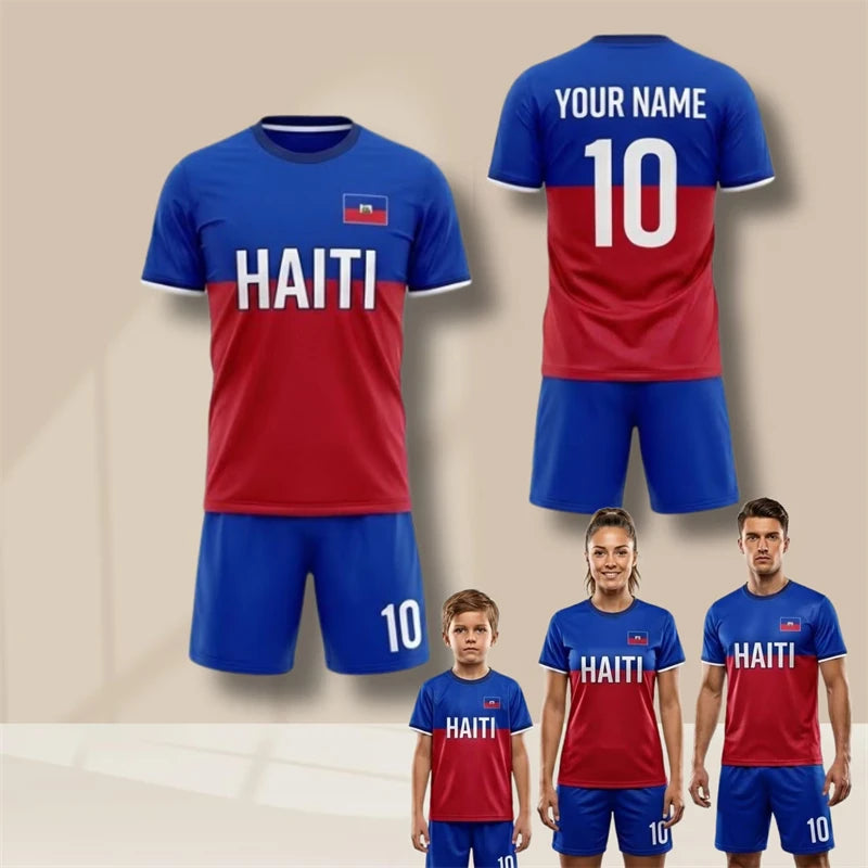 2026 Haiti Football T-shirt For Men Clothes Haitian Flag Logo Print Quick Dry Sport T Shirt Summer Outdoor Custom Name Tee Top