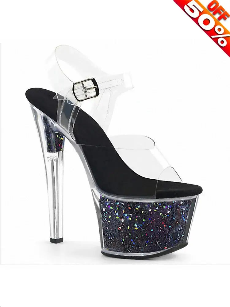 Sandales Plateforme Talon 17cm Peep Toe Catwalk — Talons Extrêmes Femme