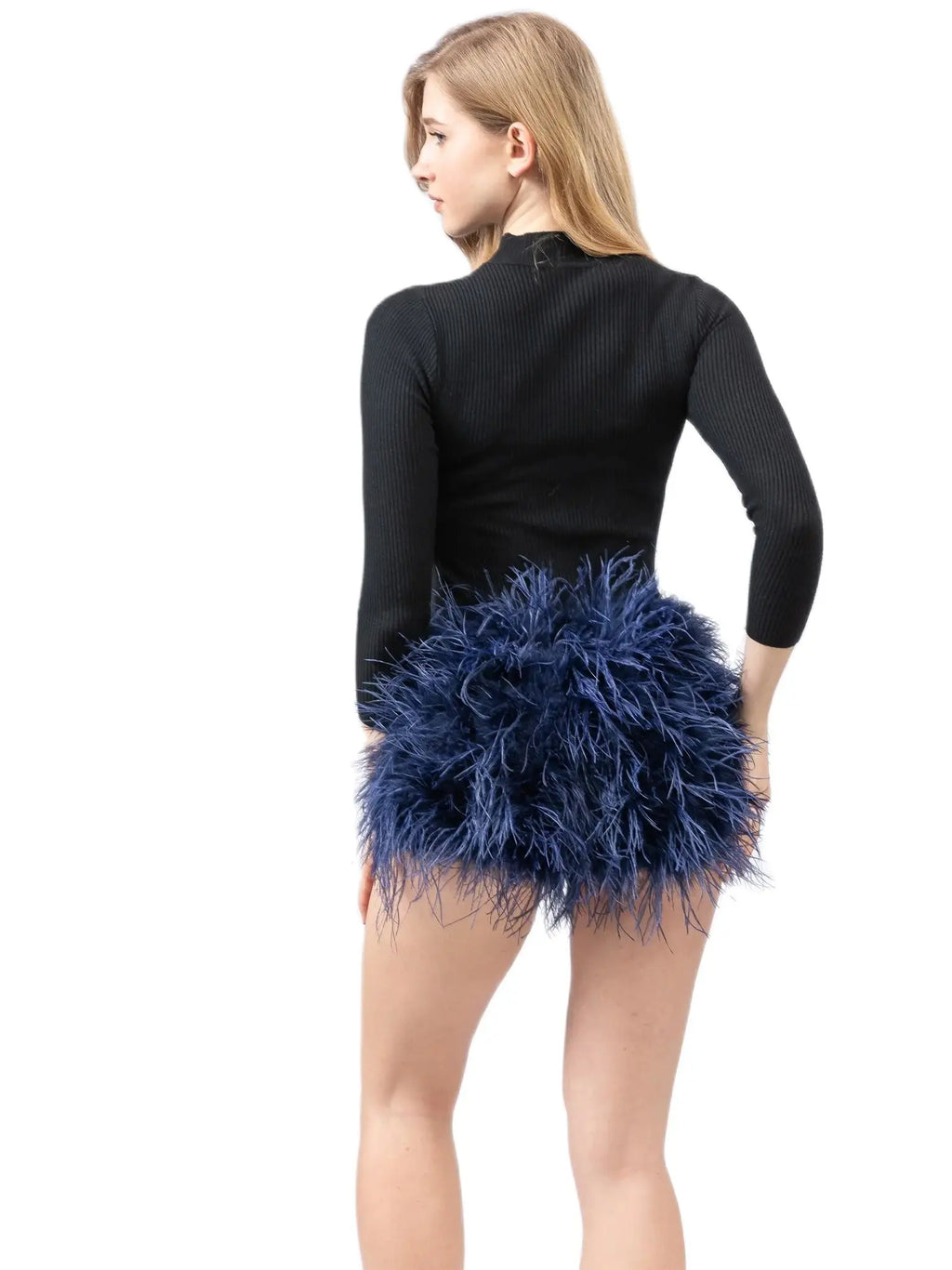 Short Fourrure Autruche Femme — Club Festival Sexy Fluffy