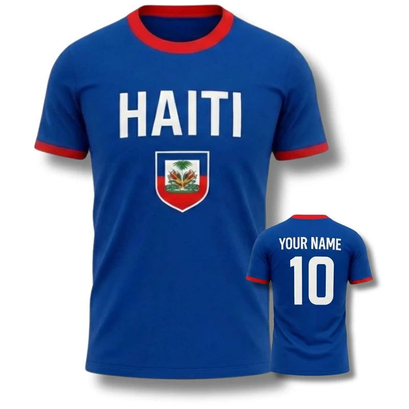 2026 Haiti Football T-shirt For Men Clothes Haitian Flag Logo Print Quick Dry Sport T Shirt Summer Outdoor Custom Name Tee Top