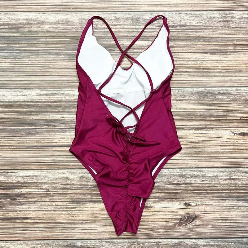 Maillot Une Pièce Team Bride Imprimé Or — EVJF Plage Femme