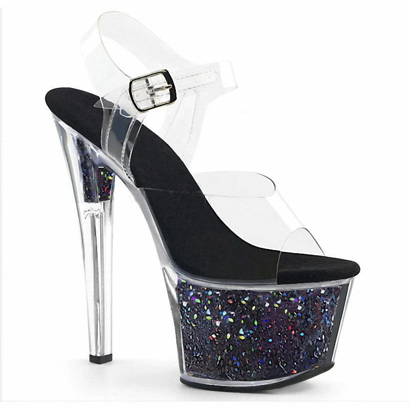Sandales Plateforme Talon 17cm Peep Toe Catwalk — Talons Extrêmes Femme
