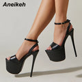 Sandales Cristal Plateforme Aneikeh — Talon Ultra-Fin, Bout Ouvert, Nightclub