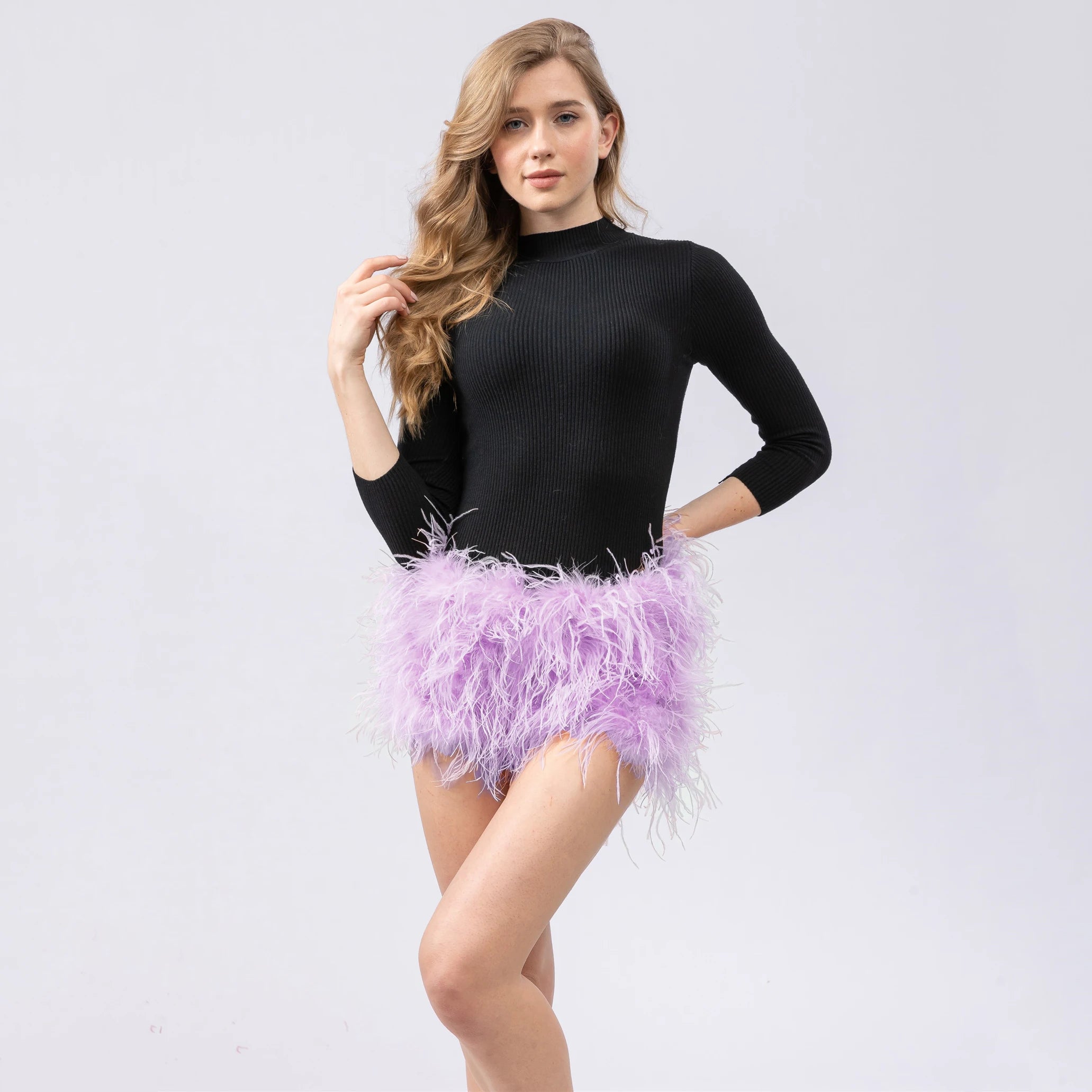 Short Fourrure Autruche Femme — Club Festival Sexy Fluffy