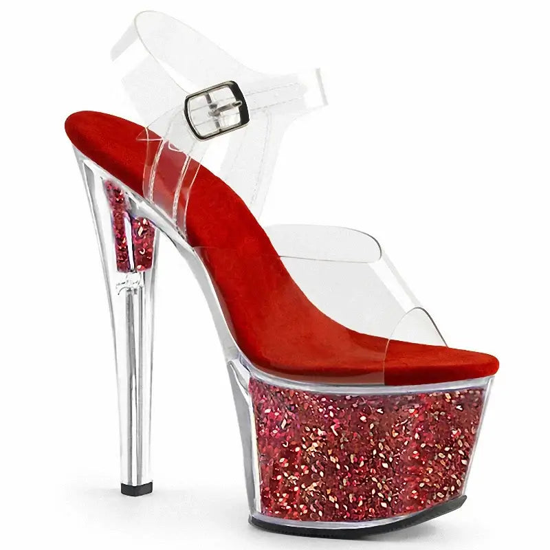 Sandales Plateforme Talon 17cm Peep Toe Catwalk — Talons Extrêmes Femme