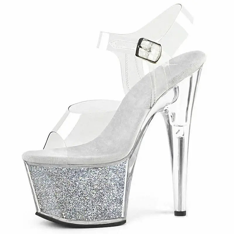 Sandales Plateforme Talon 17cm Peep Toe Catwalk — Talons Extrêmes Femme