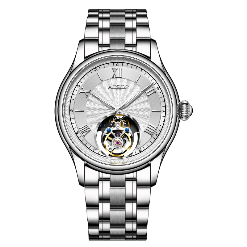AESOP Flying Tourbillon Watch For Men Skeleton Tourbillon Movement Mechanical Mens Watches Sapphire Mirror Official Store 2024