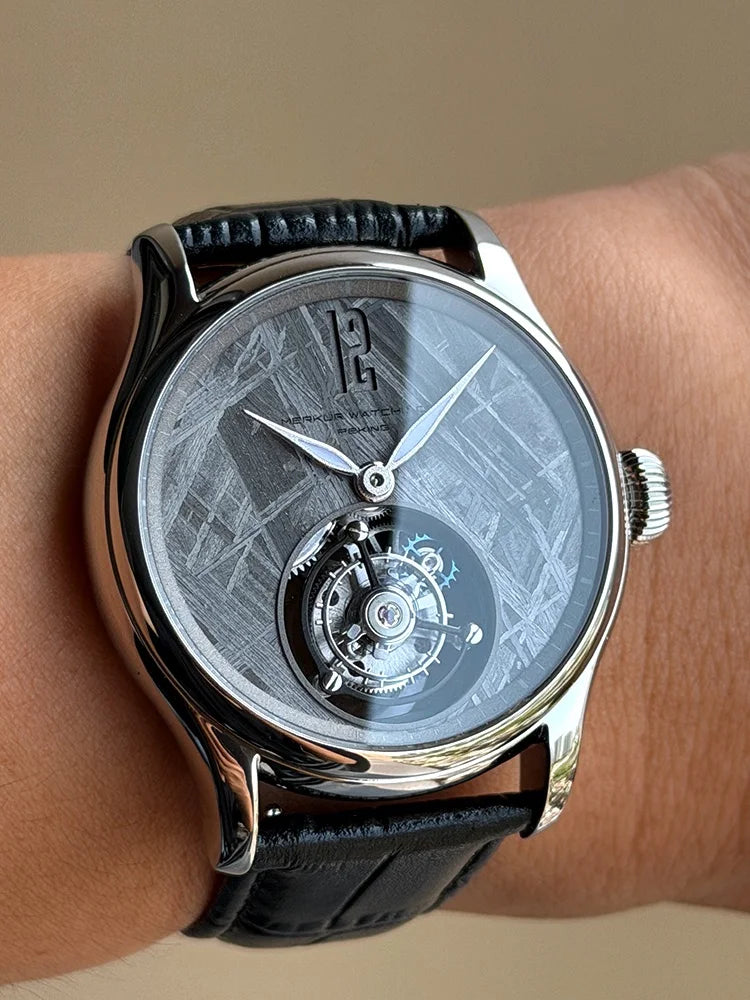 Merkur M Iron Meteorite Tourbillon Watch Men's Sapphire Watch For Men Mechanical Wristwatches Relogio Masculino 42mm
