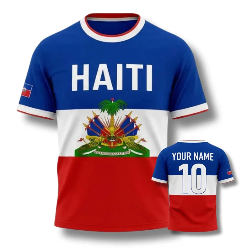 2026 Haiti Football T-shirt For Men Clothes Haitian Flag Logo Print Quick Dry Sport T Shirt Summer Outdoor Custom Name Tee Top