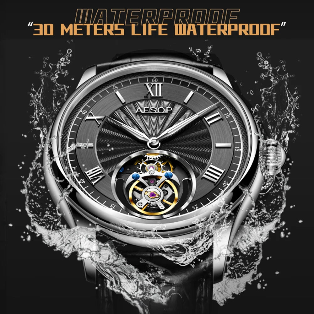 AESOP Flying Tourbillon Watch For Men Skeleton Tourbillon Movement Mechanical Mens Watches Sapphire Mirror Official Store 2024