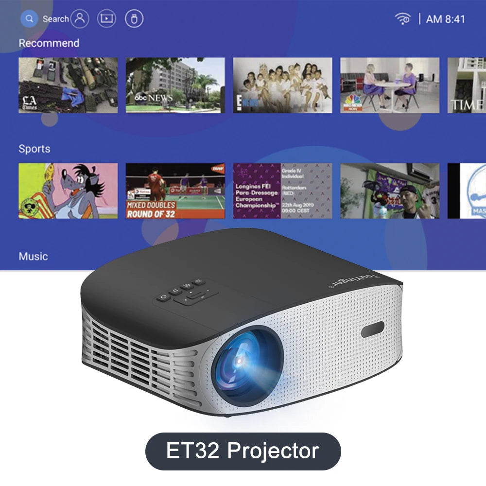 Touyinger ET32 1500ANSI Full HD 4K Projector  5G WIFI Home theater Media Video Player Smart Beamer