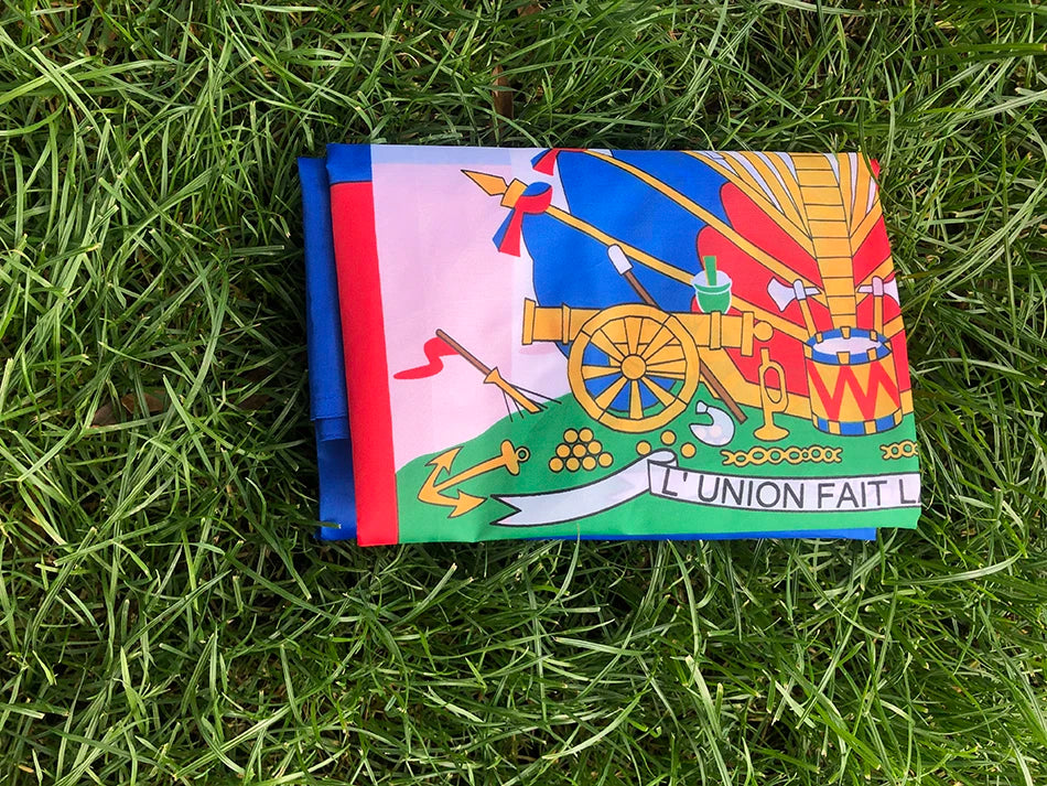 TIKI FLAG Haiti Flag 3x5fts  90x150cm polyester Ayiti Ht Haiti National hanging Flag for decoration